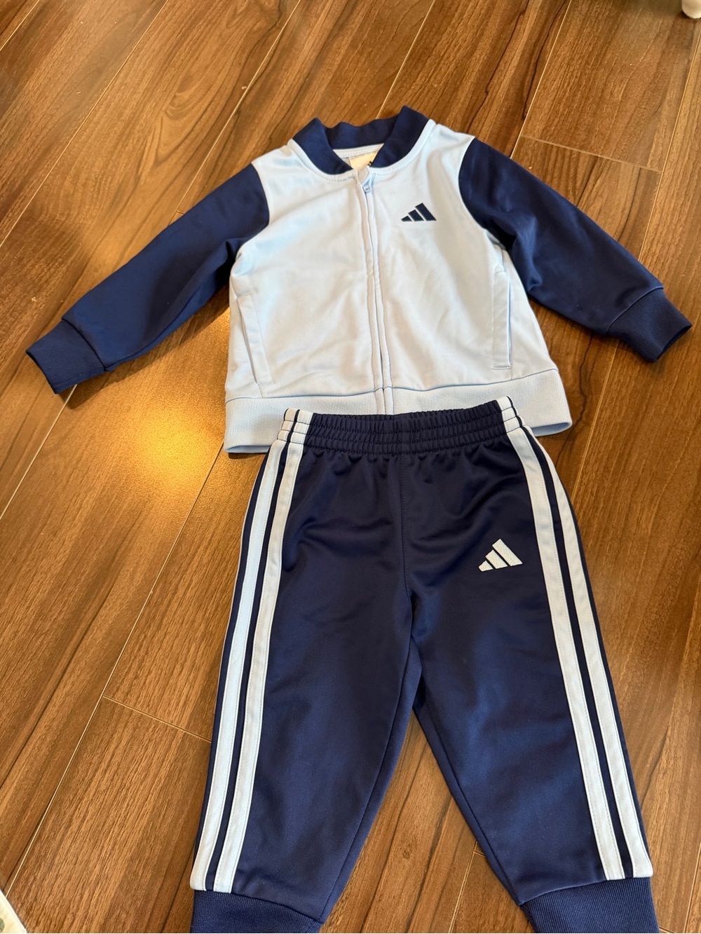 adidas Kids Navy & Light Blue Track Jacket and Joggers 12 month